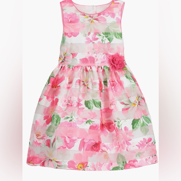 Other - Mia & Mimi Shadow Stripe Floral Sleeveless Dress. Size 12 months.